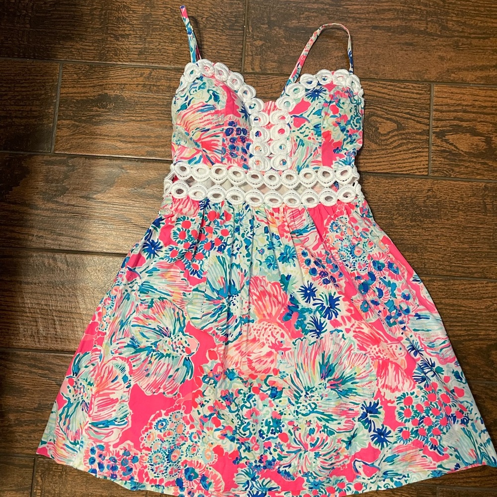 Lilly Pulitzer Rika Tiki Pink Gypsea Fit and Flare dress